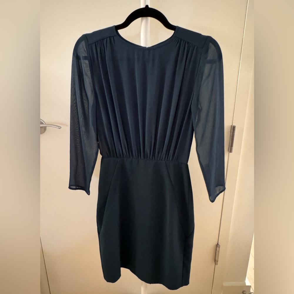 NWT Reiss LORNA Long Sleeve Dress - Deep Emerald (UK 4 / US 0) - Picture 5 of 7